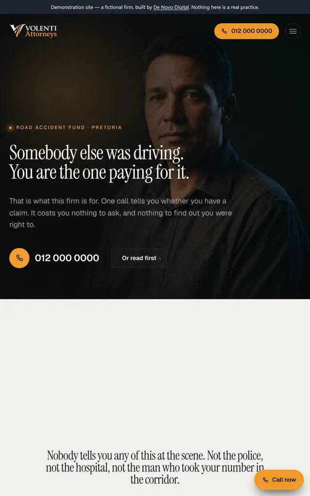 The same site on a tablet.